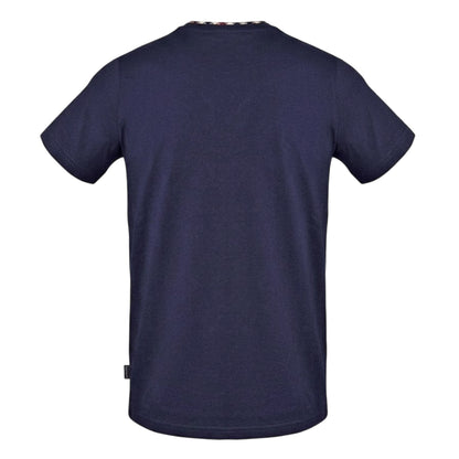 Navy - Back - Aquascutum Mens Logo Cotton T-Shirt