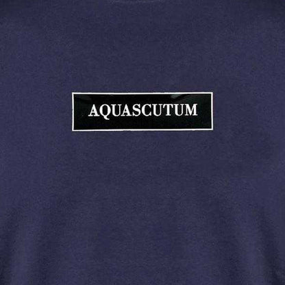 Navy - Side - Aquascutum Mens Logo Cotton T-Shirt