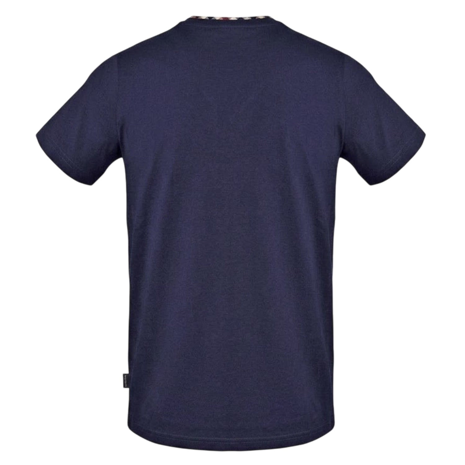 Navy - Back - Aquascutum Mens Crest Cotton T-Shirt