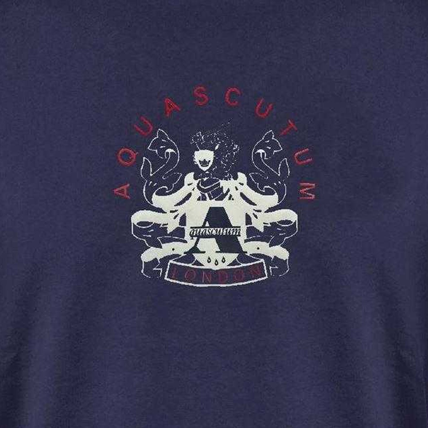 Navy - Side - Aquascutum Mens Crest Cotton T-Shirt