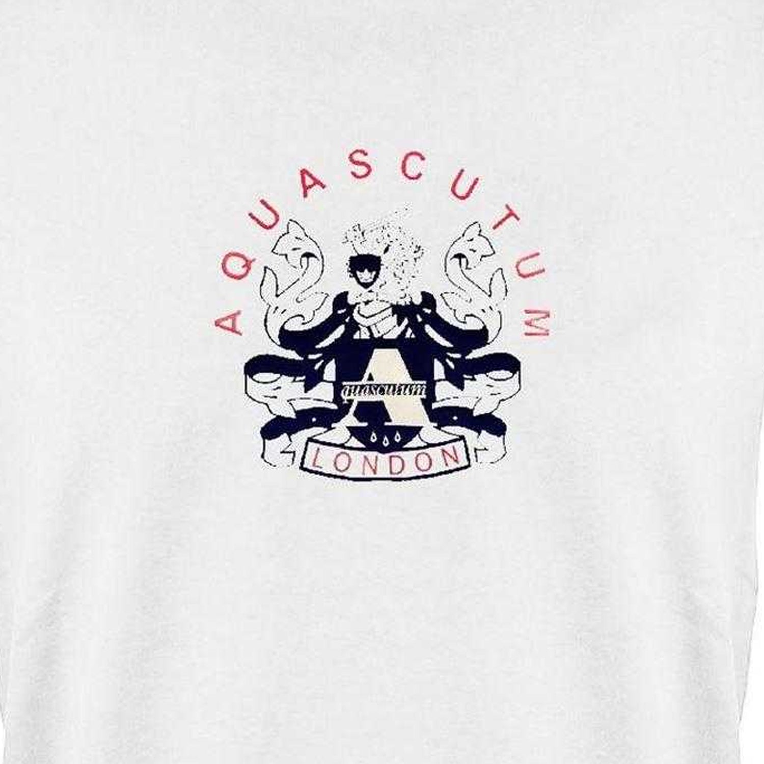 White - Side - Aquascutum Mens Crest Cotton T-Shirt