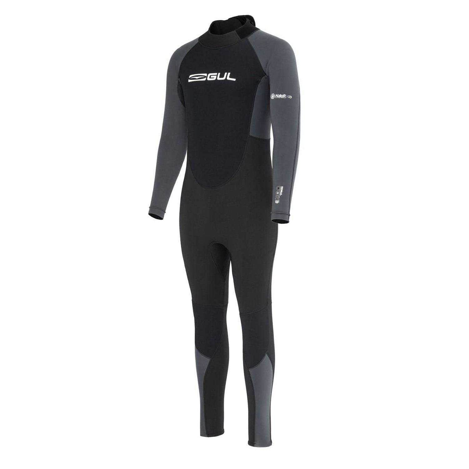Black-Grey - Side - Gul Mens Contour Logo Full Length Wetsuit