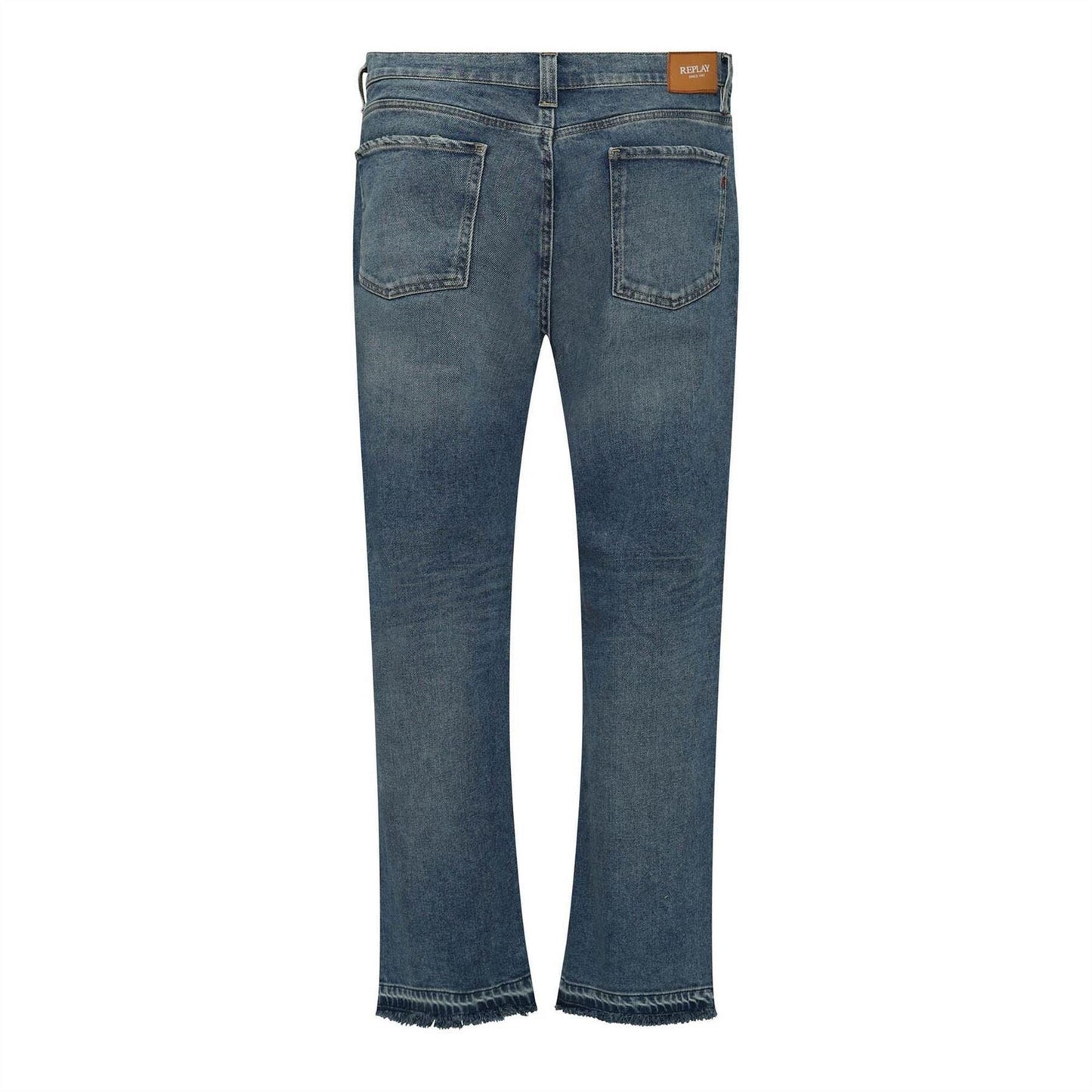 Blue - Back - Replay Womens-Ladies Straight Jeans
