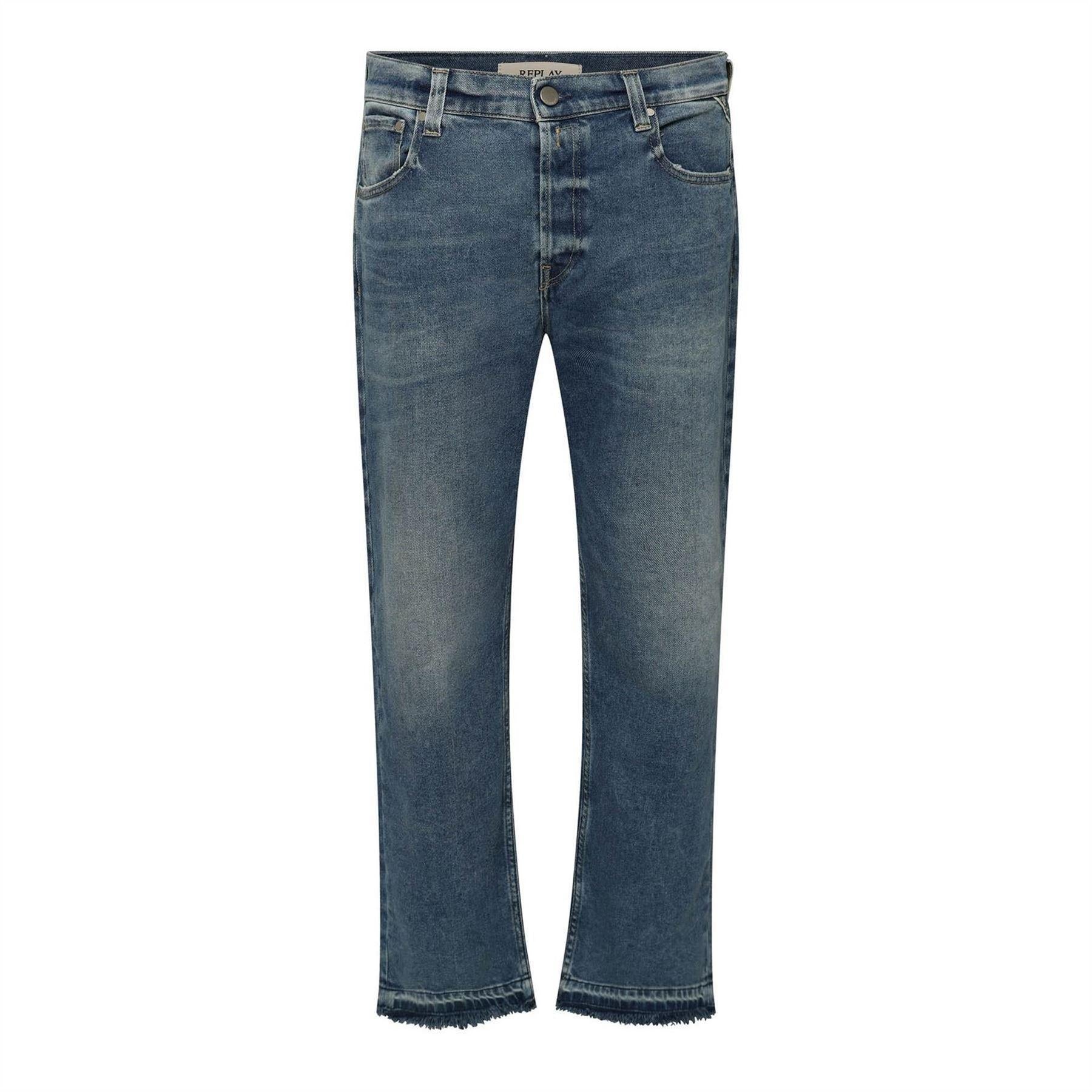 Blue - Front - Replay Womens-Ladies Straight Jeans