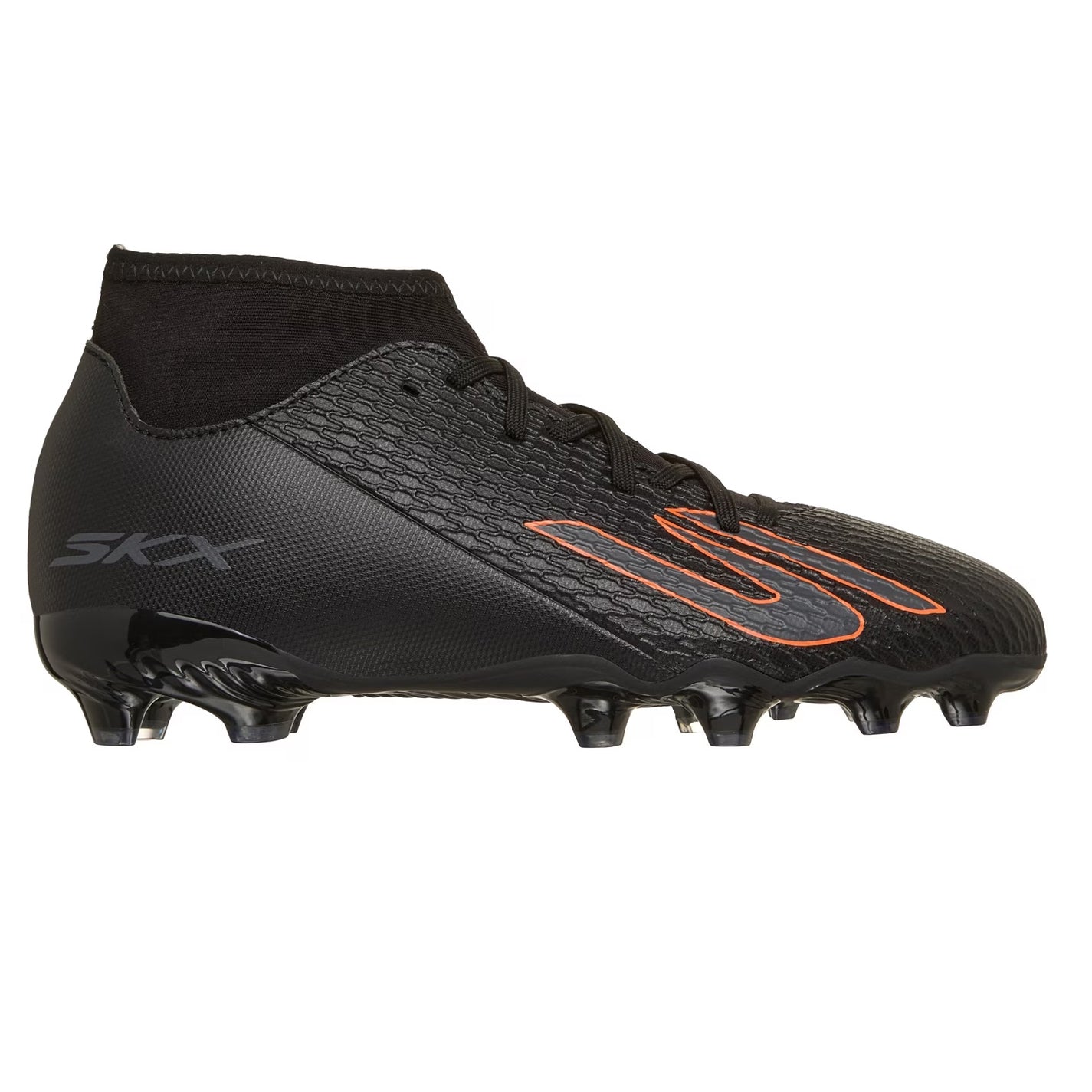 Black-Orange - Front - Skechers Childrens-Kids Skx 2 Firm Ground Football Boots