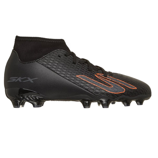 Black-Orange - Front - Skechers Childrens-Kids Skx 2 Firm Ground Football Boots