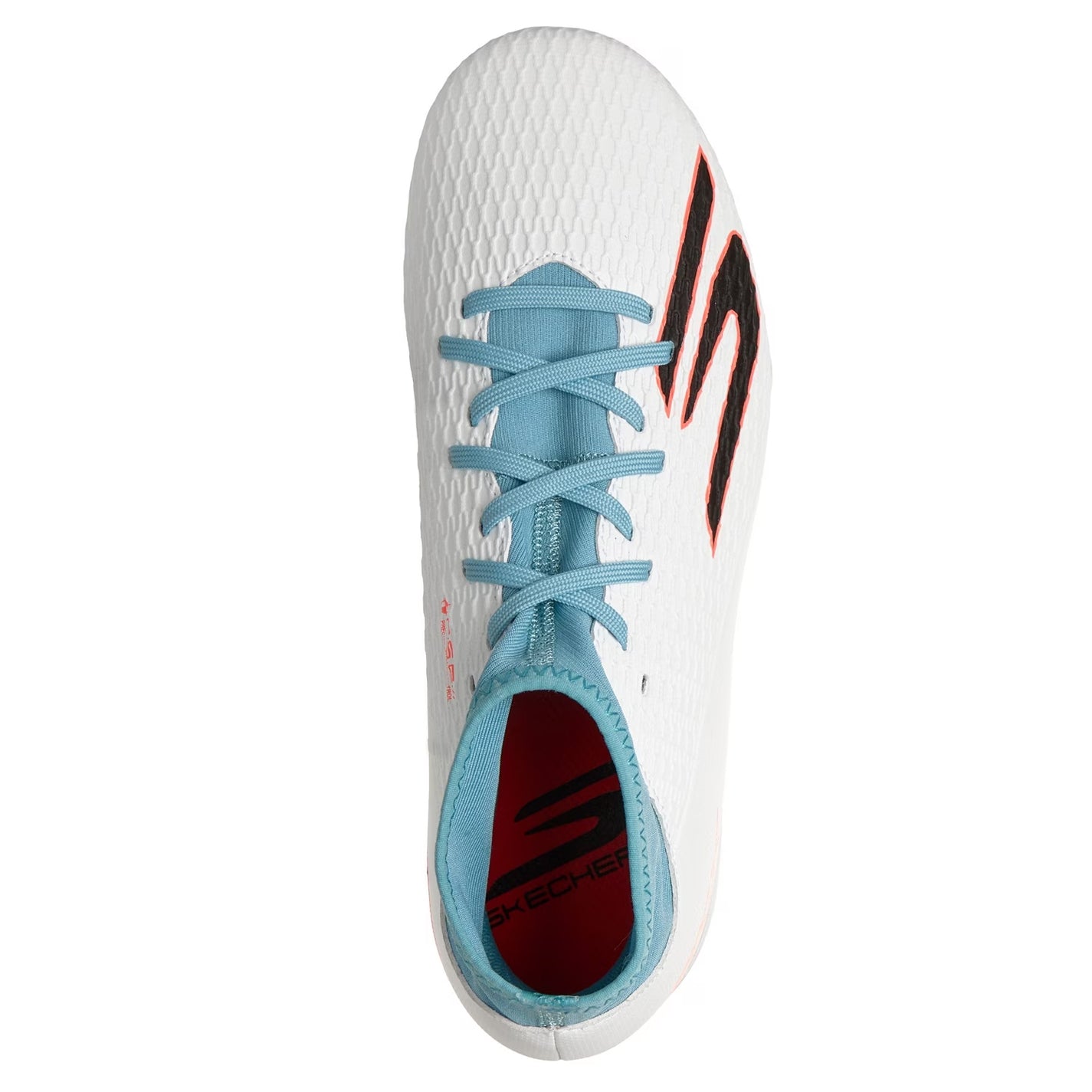 White-Blue - Side - Skechers Childrens-Kids Skx 2 Firm Ground Football Boots