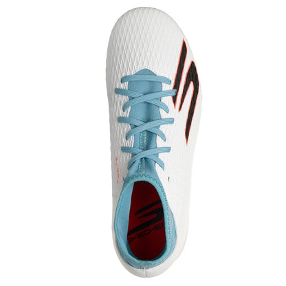 White-Blue - Side - Skechers Childrens-Kids Skx 2 Firm Ground Football Boots