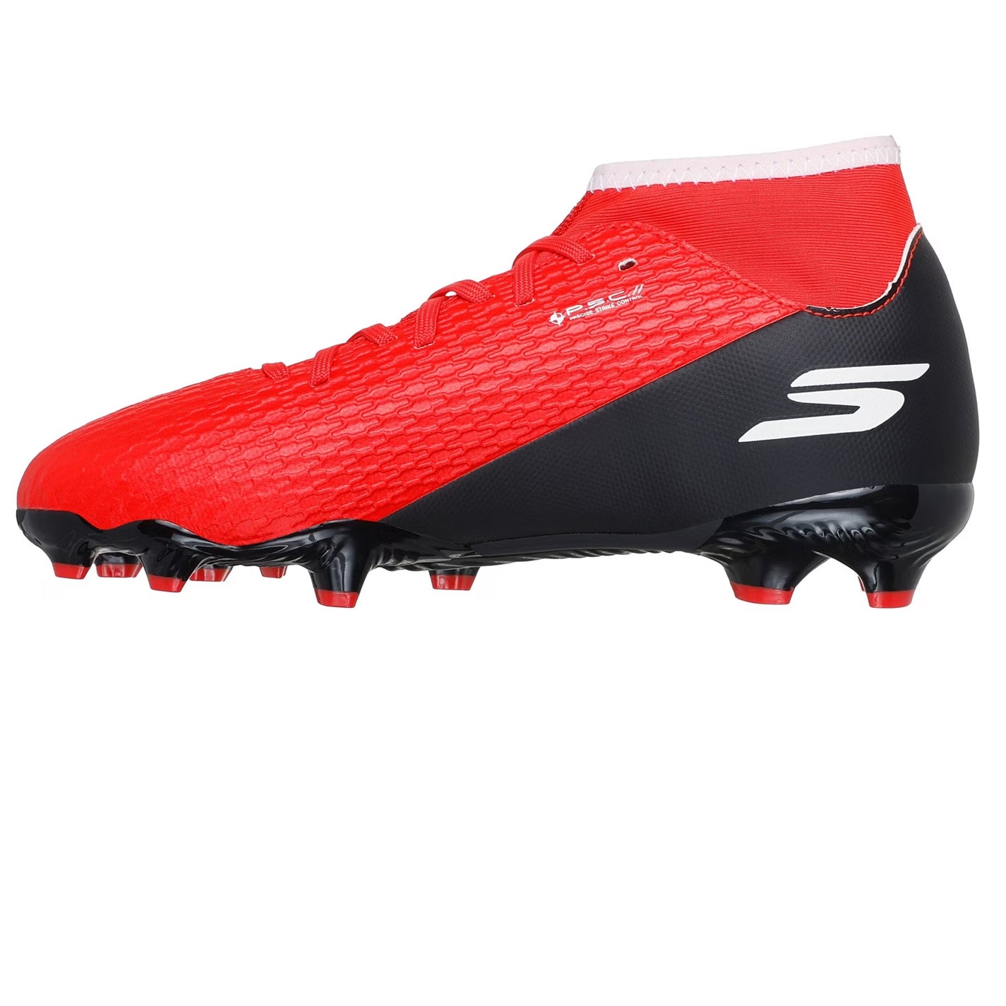 Red-Black - Side - Skechers Childrens-Kids Skx 2 Firm Ground Football Boots