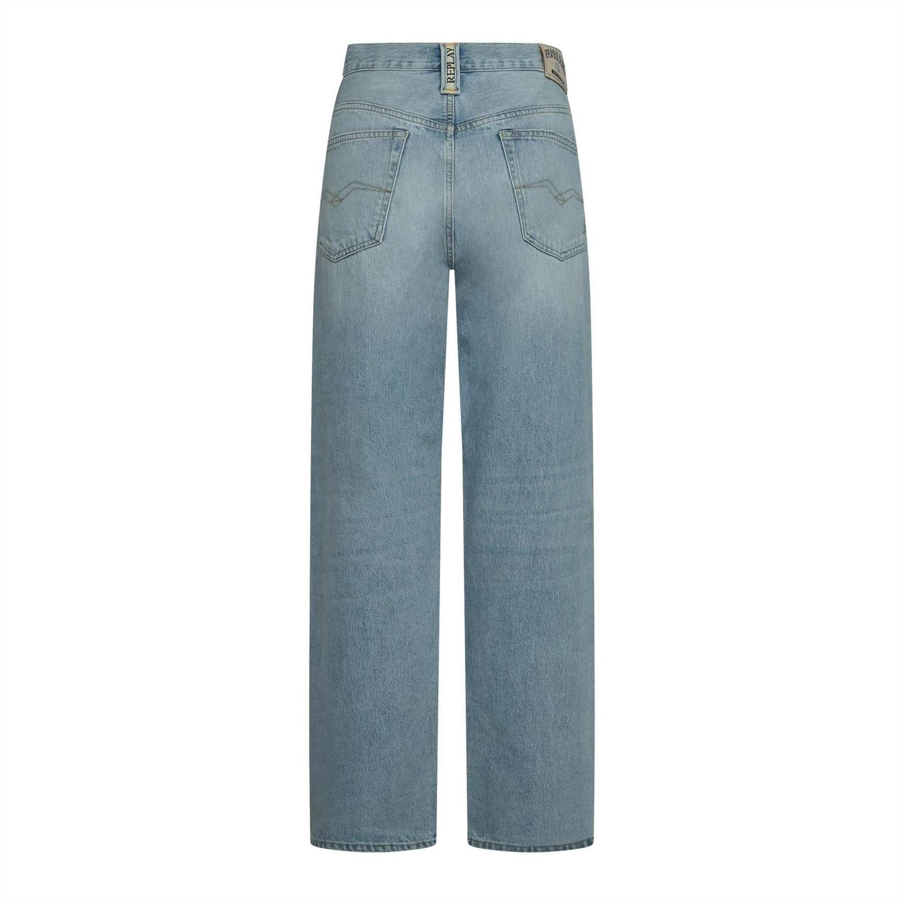 Blue - Back - Replay Womens-Ladies 9zero1 Straight Jeans