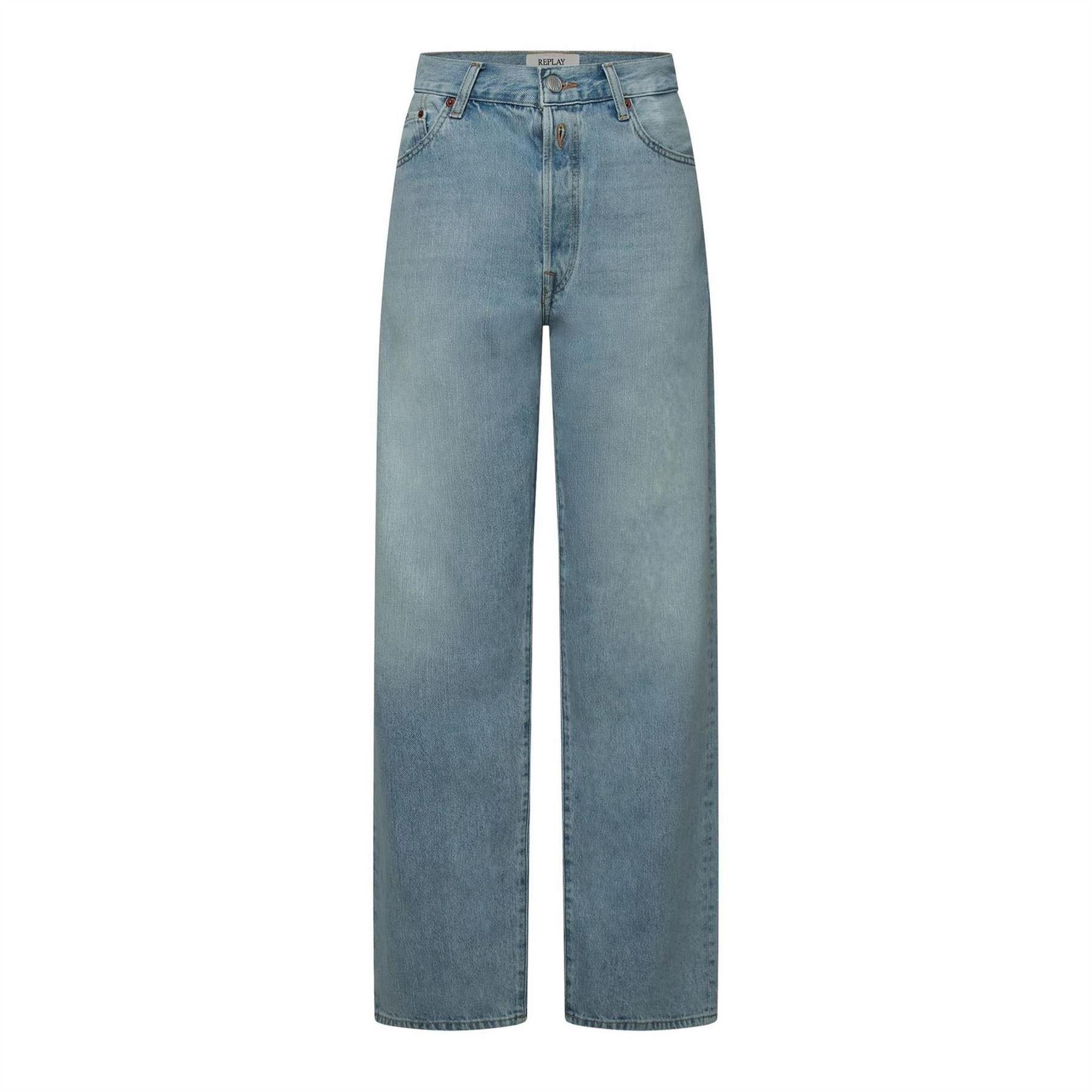 Blue - Front - Replay Womens-Ladies 9zero1 Straight Jeans