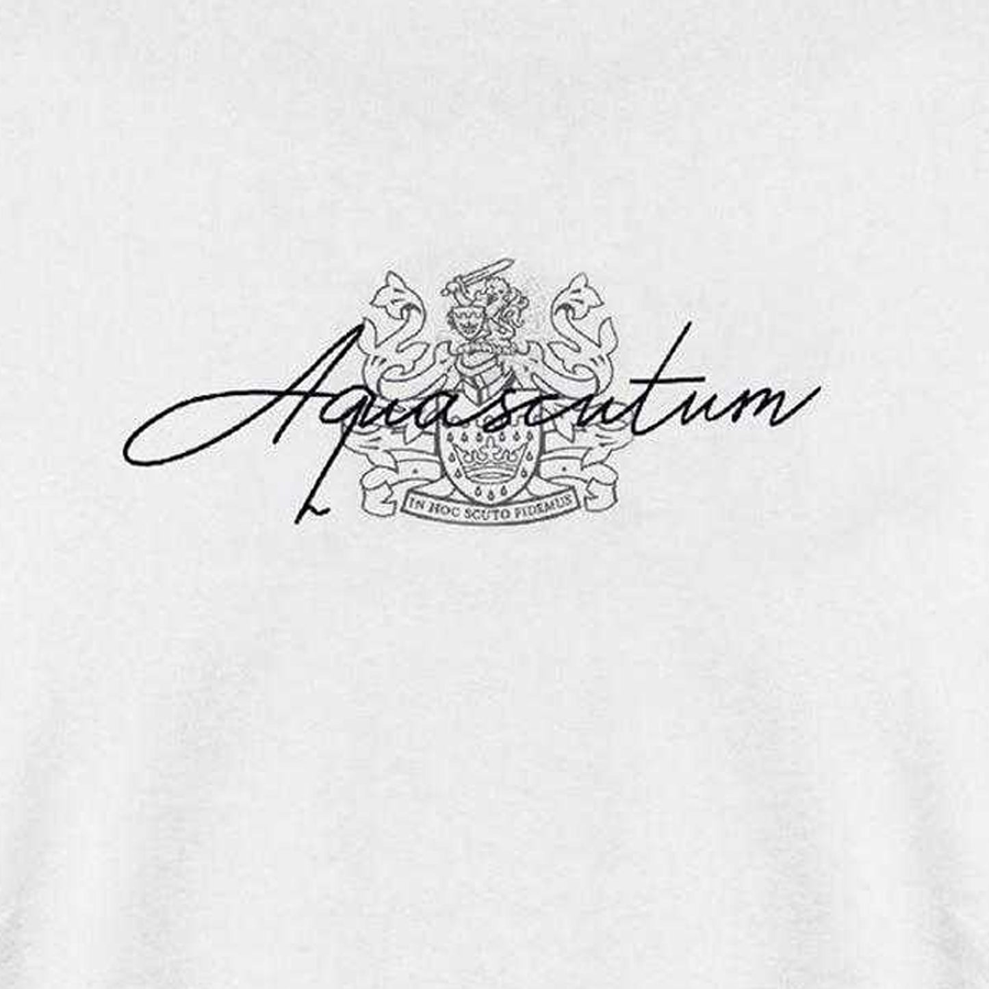 White - Side - Aquascutum Mens Logo Cotton Regular T-Shirt