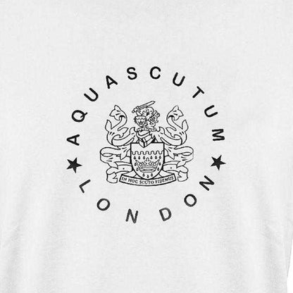 White - Side - Aquascutum Unisex Adult Logo T-Shirt