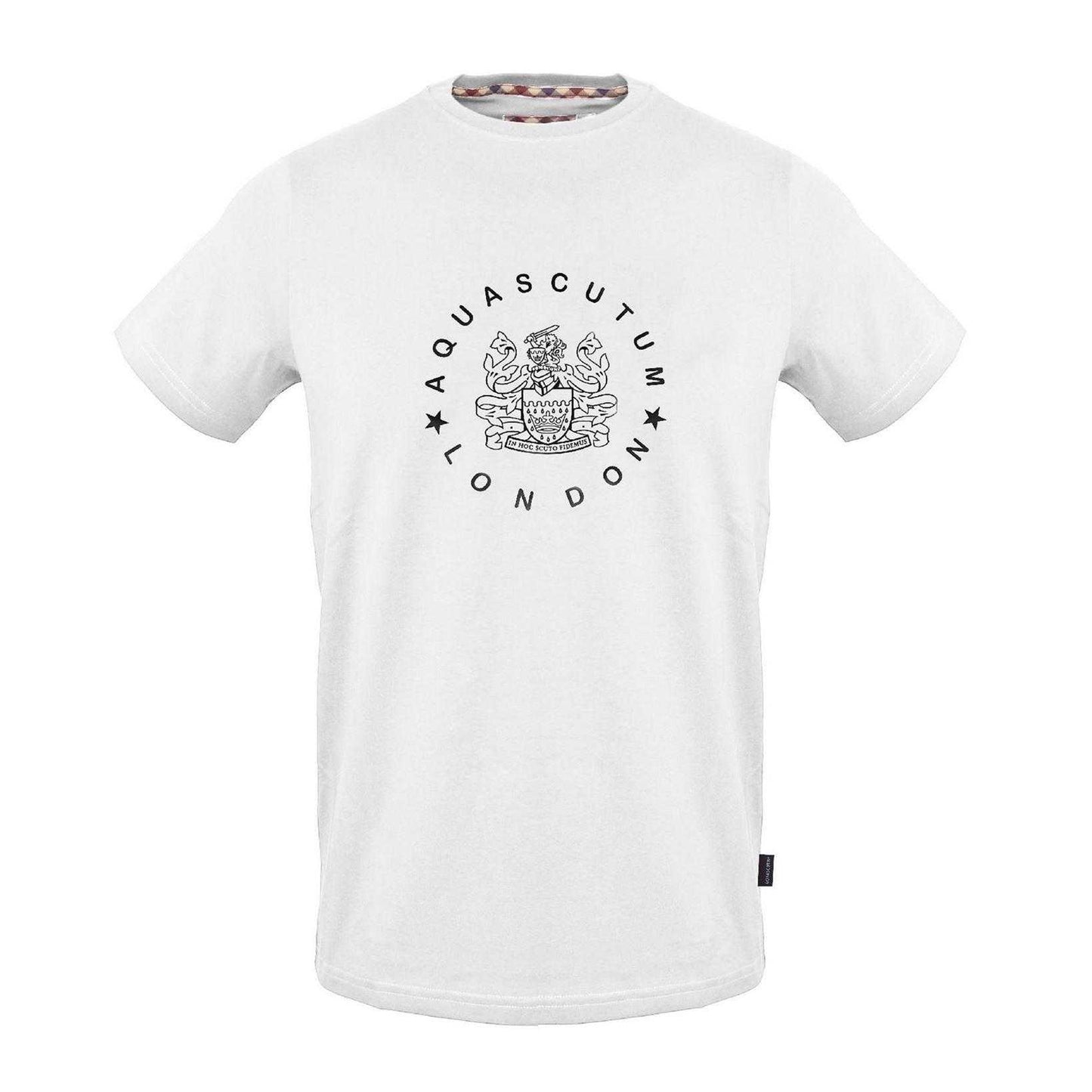 White - Front - Aquascutum Unisex Adult Logo T-Shirt