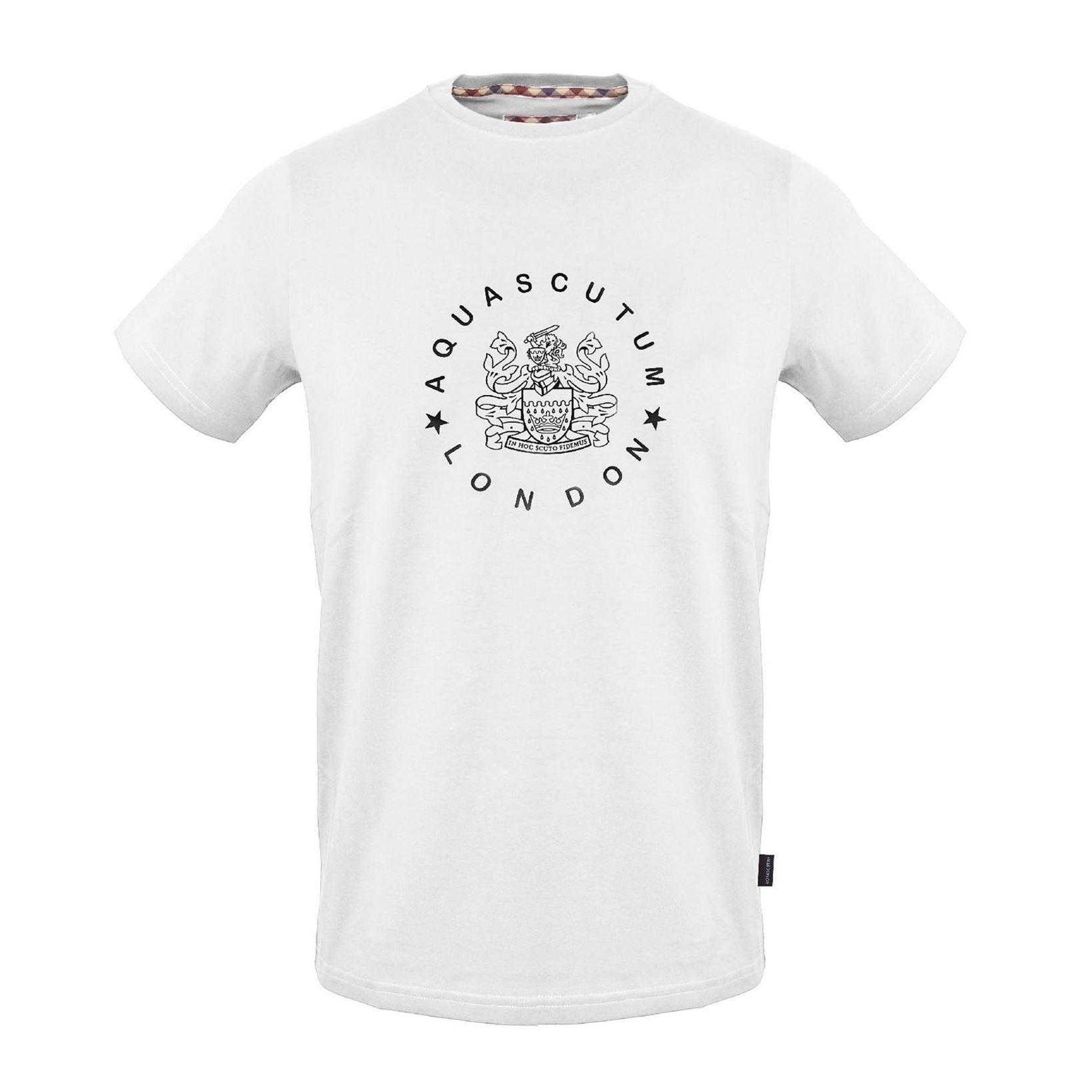 White - Front - Aquascutum Unisex Adult Logo T-Shirt