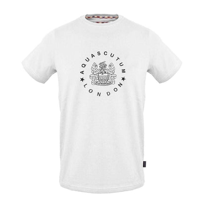 White - Front - Aquascutum Unisex Adult Logo T-Shirt