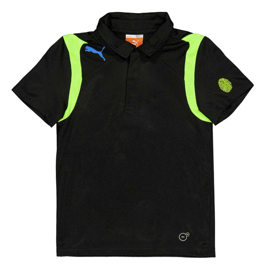 Black - Front - Puma Childrens-Kids Evospeed Colour Block Polo Shirt