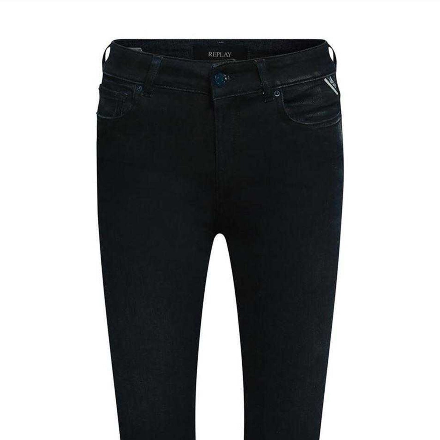 Blue - Back - Replay Womens-Ladies Faaby Cotton Slim Jeans
