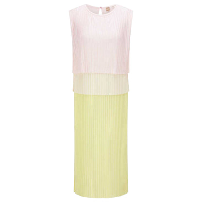 Pink-White-Green - Front - Boss Womens-Ladies Emanis Midi Dress