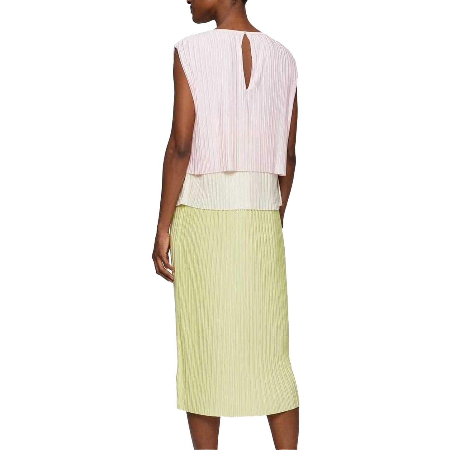 Pink-White-Green - Back - Boss Womens-Ladies Emanis Midi Dress