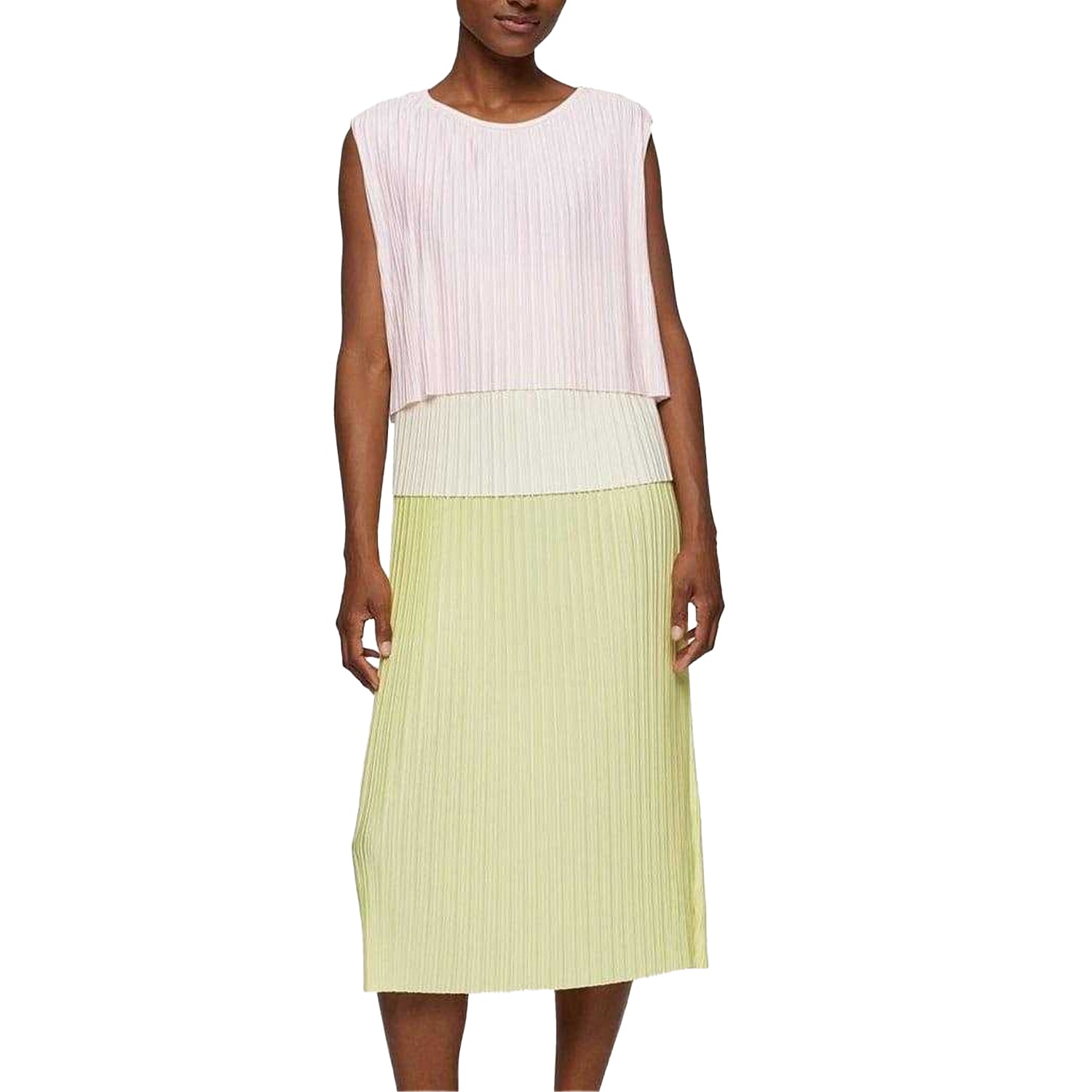 Pink-White-Green - Side - Boss Womens-Ladies Emanis Midi Dress