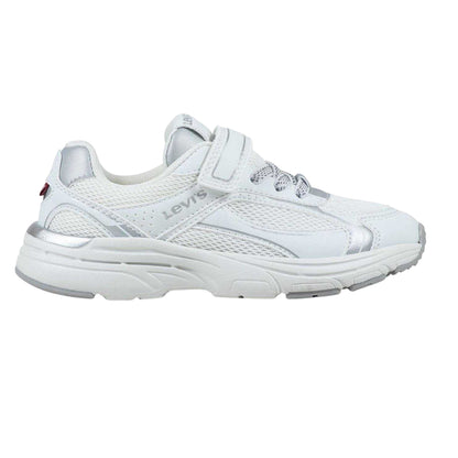 White-Silver - Front - Levis Childrens-Kids Curtis Trainers