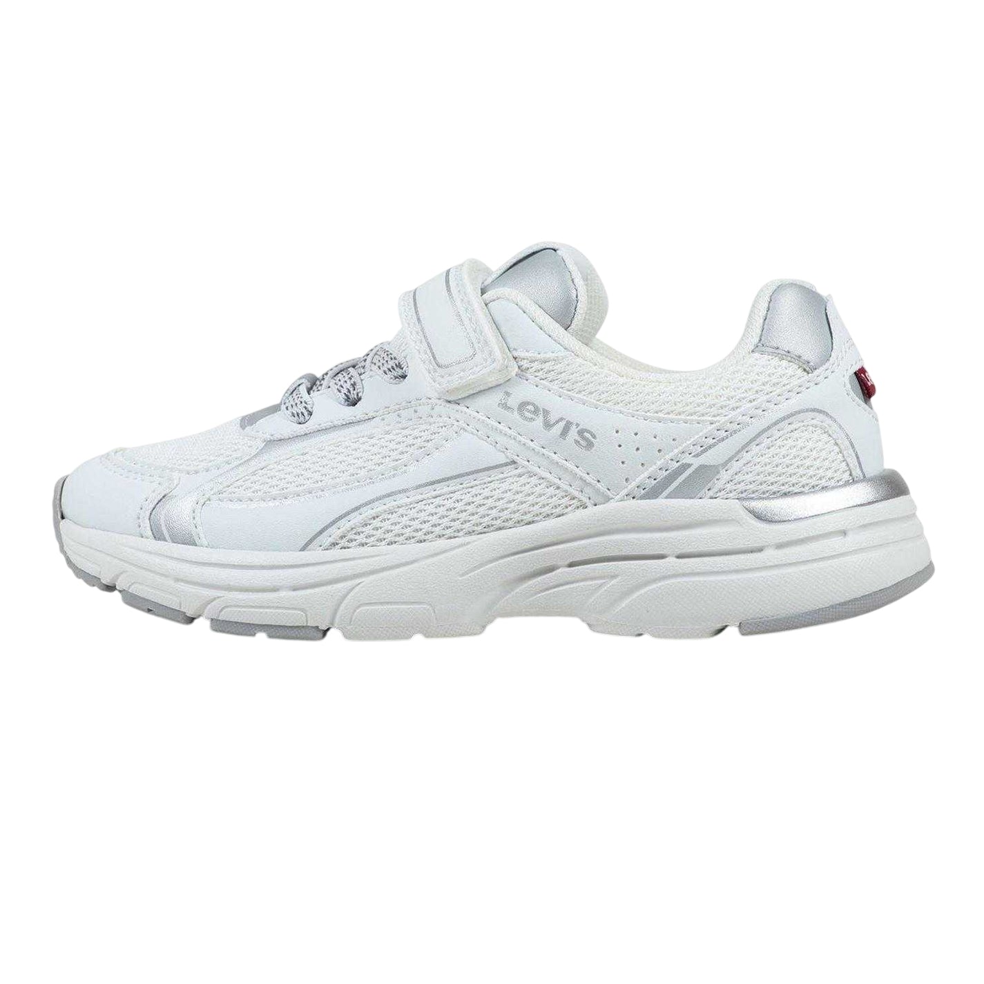 White-Silver - Side - Levis Childrens-Kids Curtis Trainers