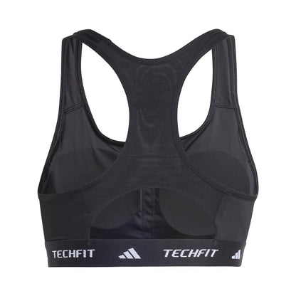 Black-White - Back - Adidas Womens-Ladies Techfit Sports Bra