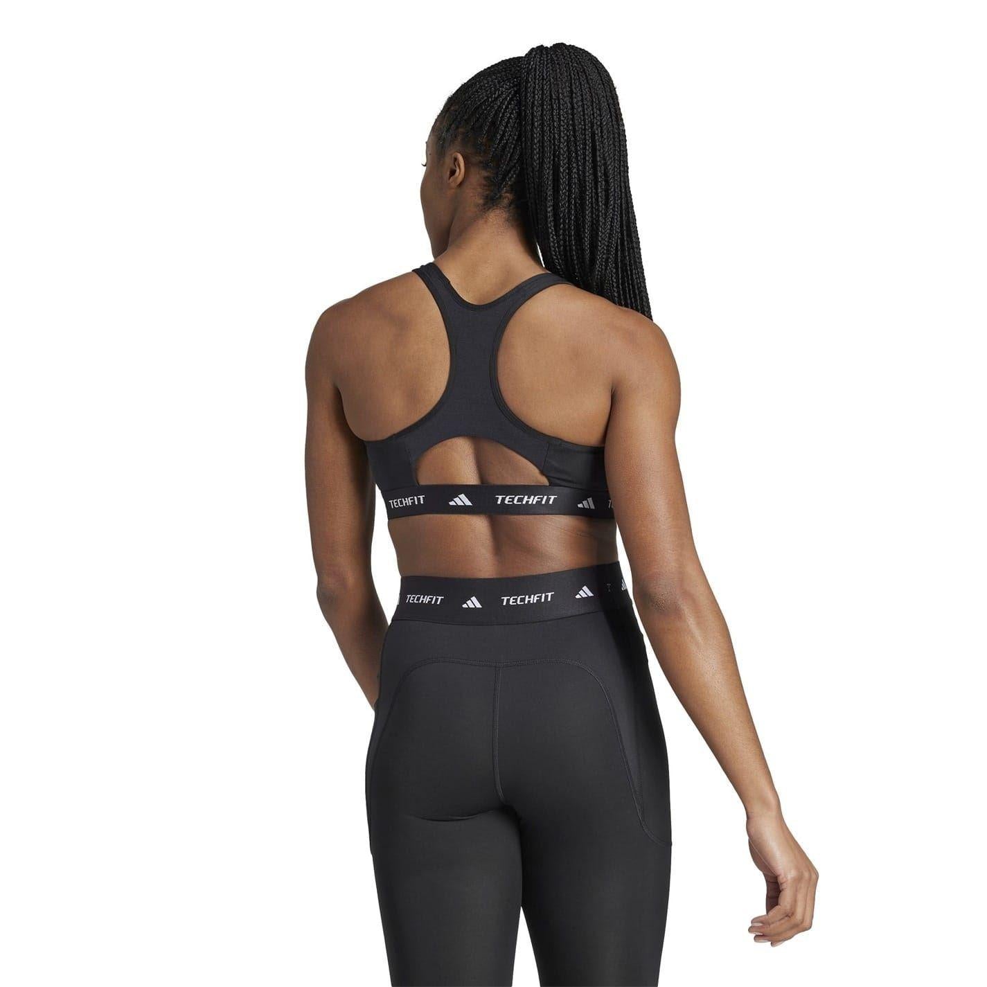 Black-White - Lifestyle - Adidas Womens-Ladies Techfit Sports Bra