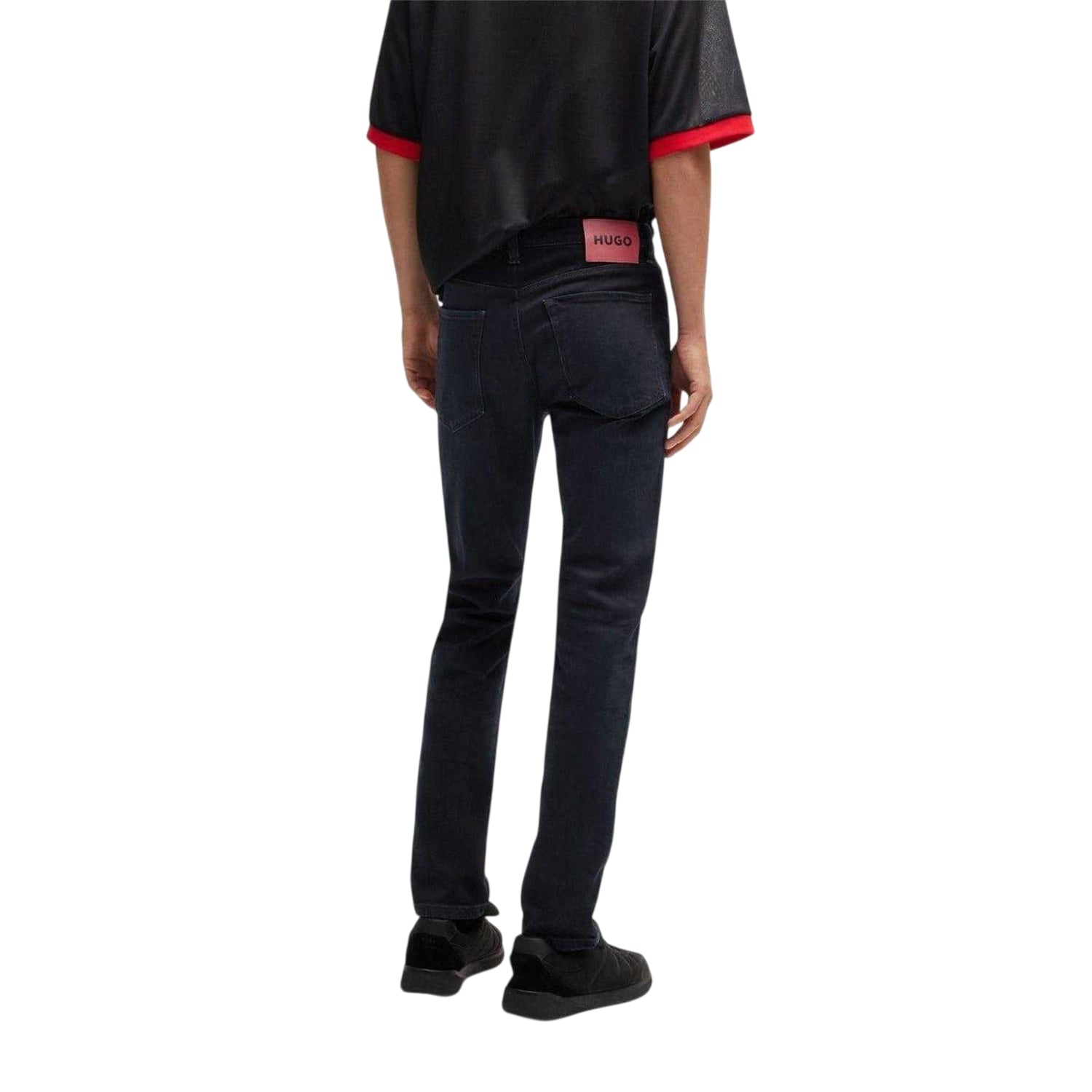 Dark Blue - Back - Hugo Mens 5 Pockets Slim Jeans