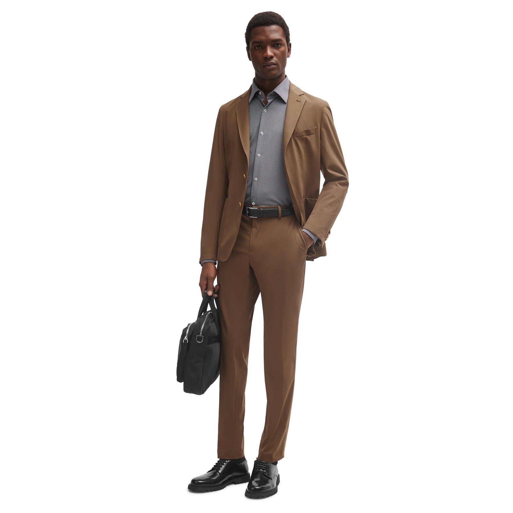 Black - Pack Shot - Boss Mens P-Hank Kent Collar Shirt