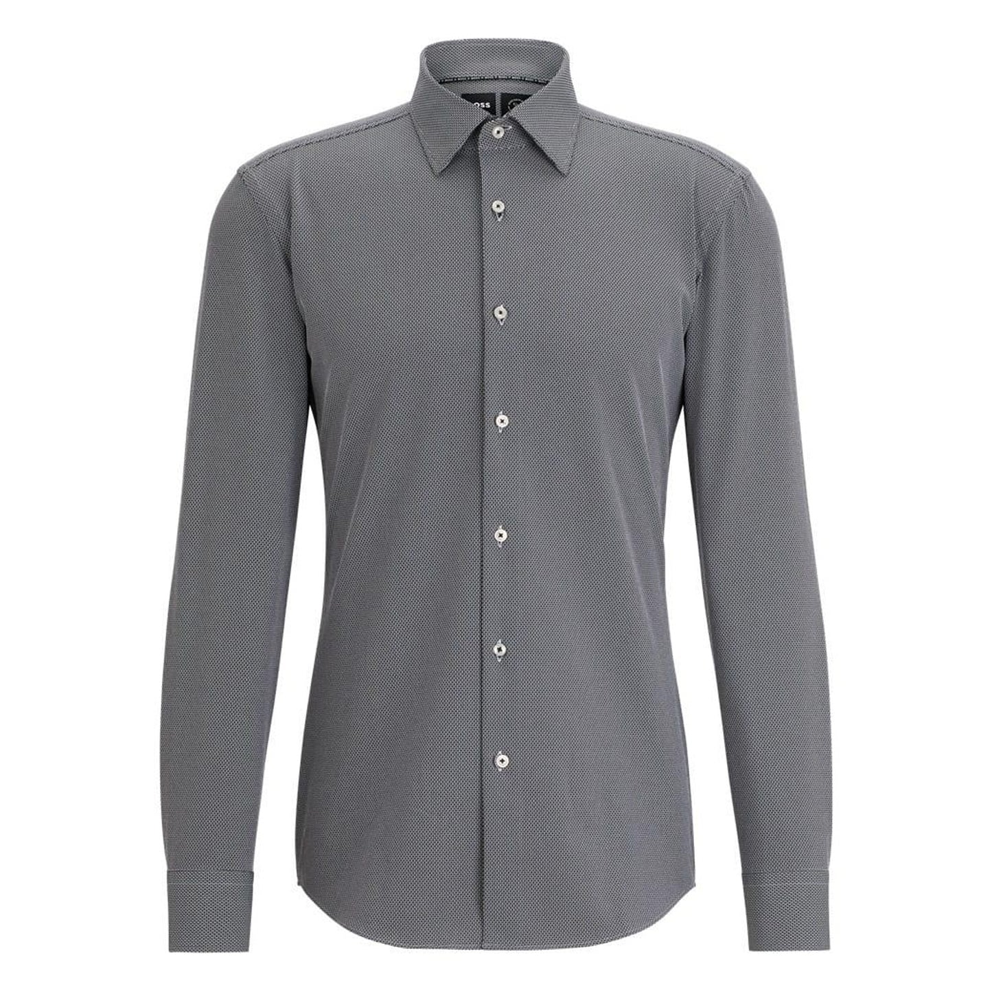Black - Front - Boss Mens P-Hank Kent Collar Shirt