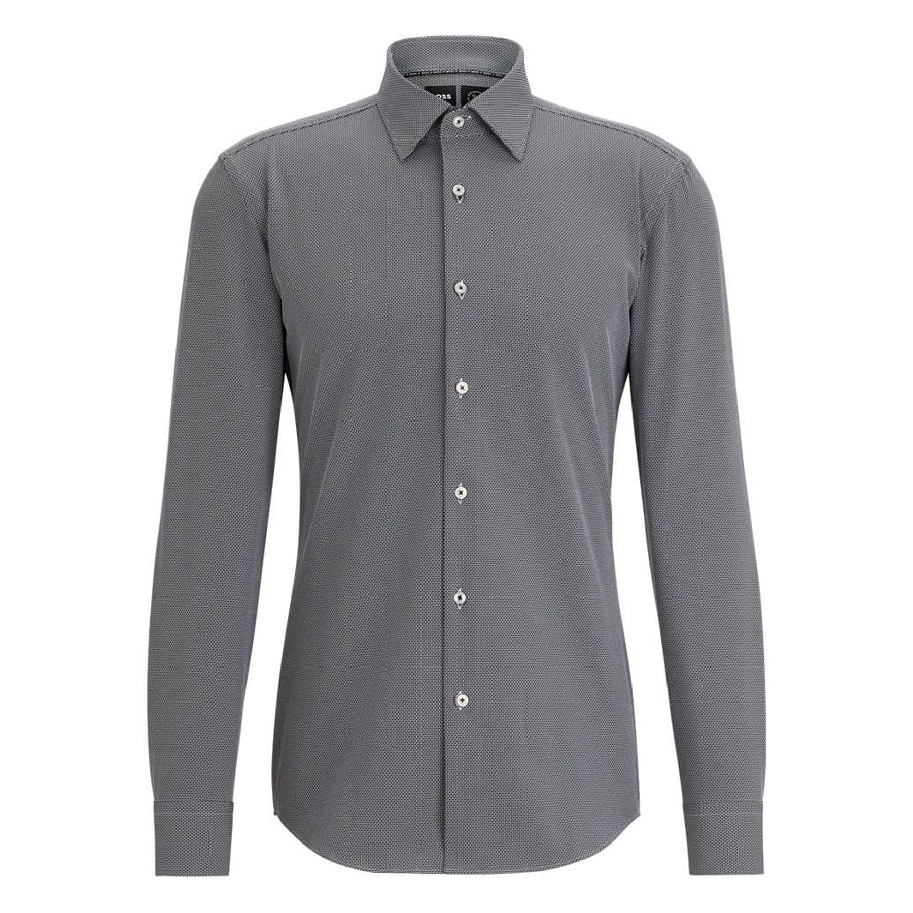 Black - Front - Boss Mens P-Hank Kent Collar Shirt