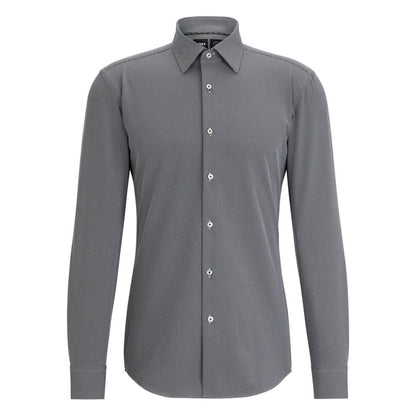 Black - Front - Boss Mens P-Hank Kent Collar Shirt