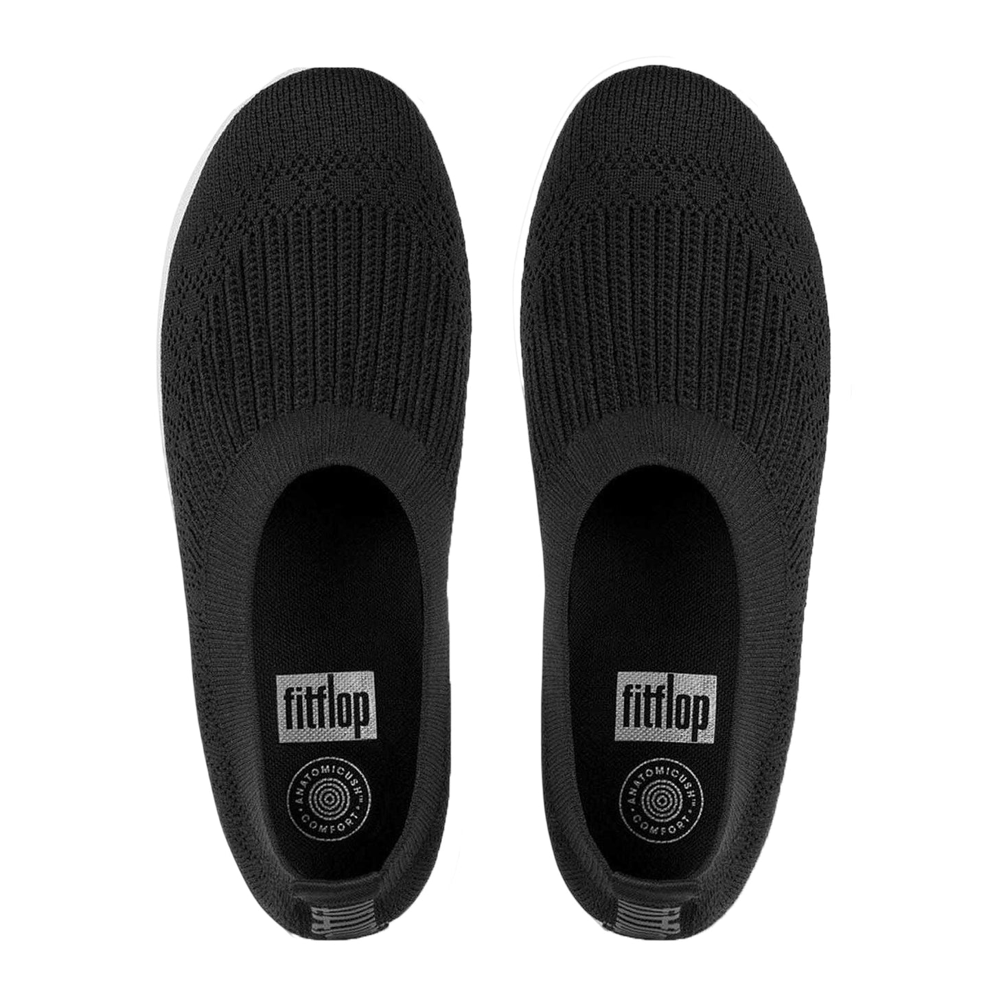 Black - Back - Fit Flop Womens-Ladies Uberknit Flat Pumps