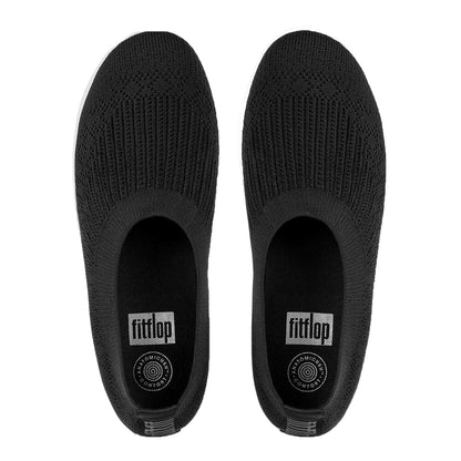 Black - Back - Fit Flop Womens-Ladies Uberknit Flat Pumps