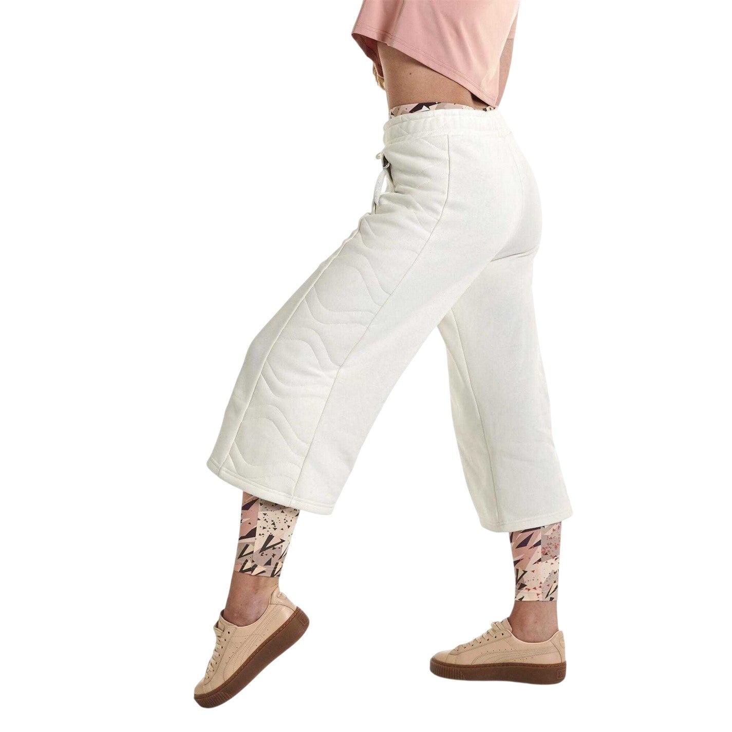 White - Side - Puma Womens-Ladies Wide Leg Culottes