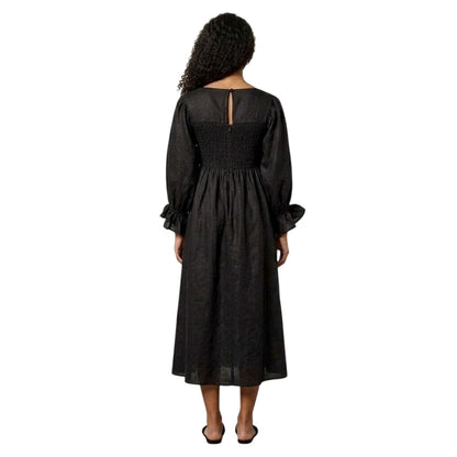 Black - Back - Sleeper Womens-Ladies Linen Dress