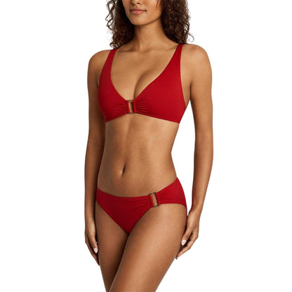Red - Front - Ralph Lauren Womens-Ladies Ring Hipster Bikini Bottoms