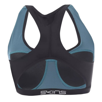 Black - Back - Skins Womens-Ladies Scoop Neck Active Sports Bra