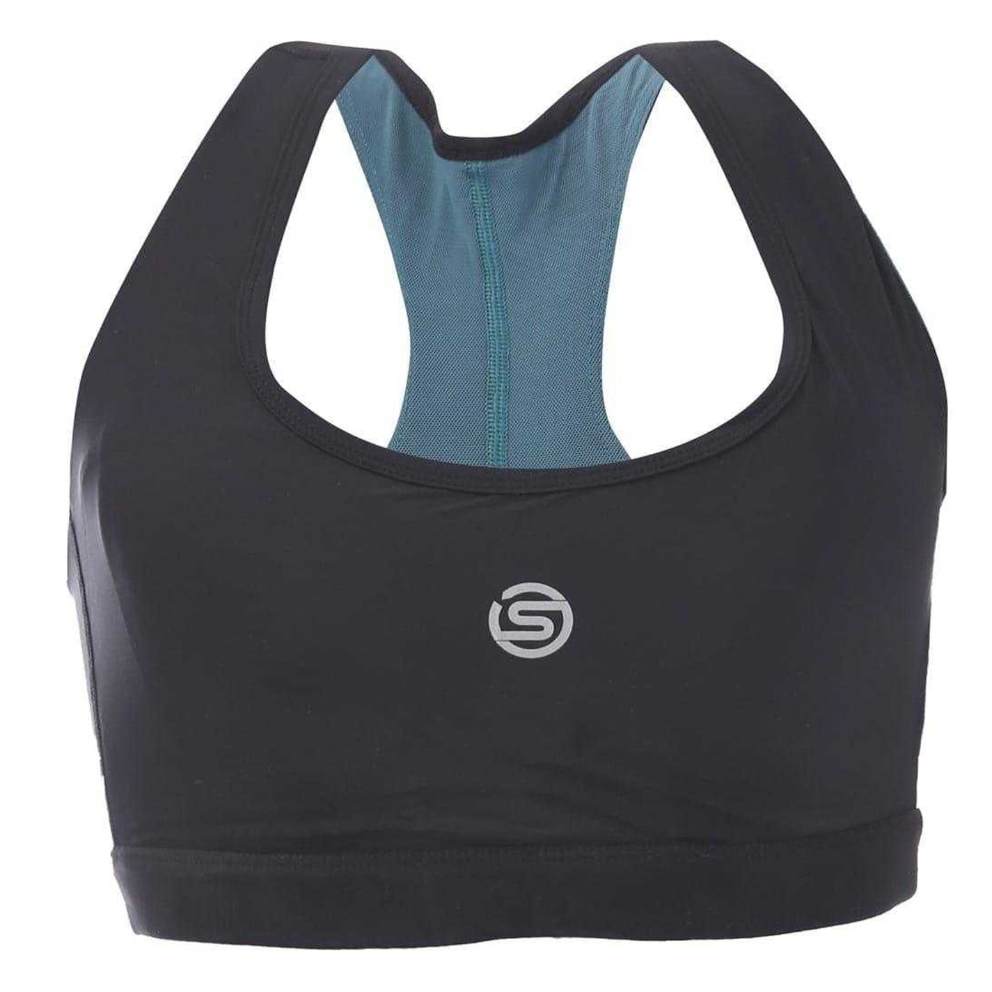 Black - Front - Skins Womens-Ladies Scoop Neck Active Sports Bra