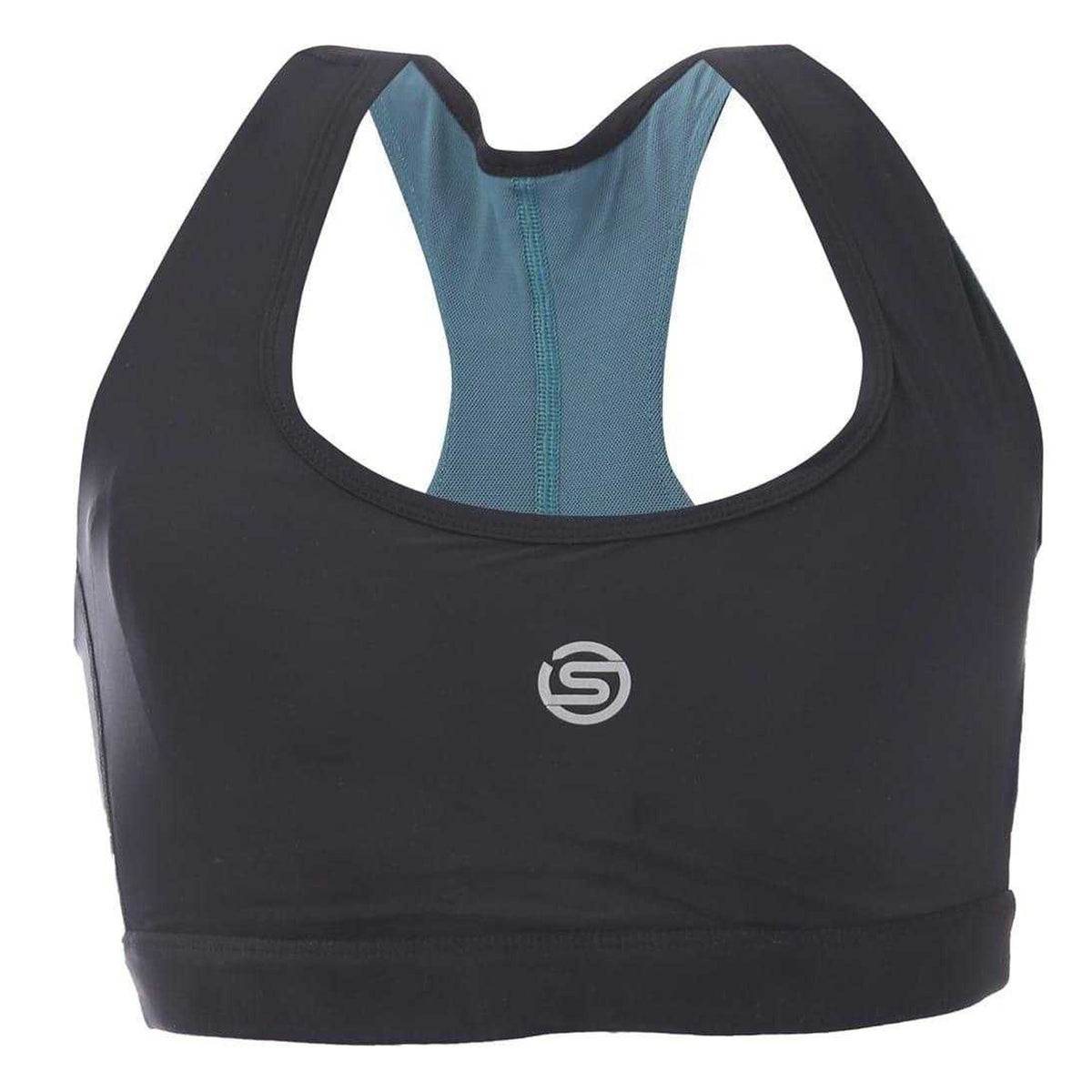 Black - Front - Skins Womens-Ladies Scoop Neck Active Sports Bra