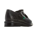 Black - Back - Kickers Girls Lach Leather T-Bar School Shoes