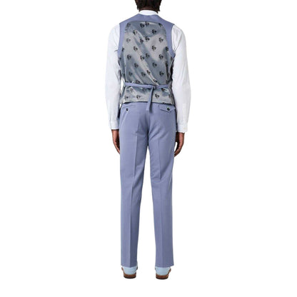 Cornflower Blue - Back - Twisted Tailor Mens Slim Waistcoat