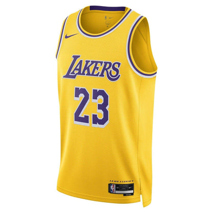 Yellow - Front - Nike Mens NBA Icon Edition Swingman LA Lakers Basketball Jersey