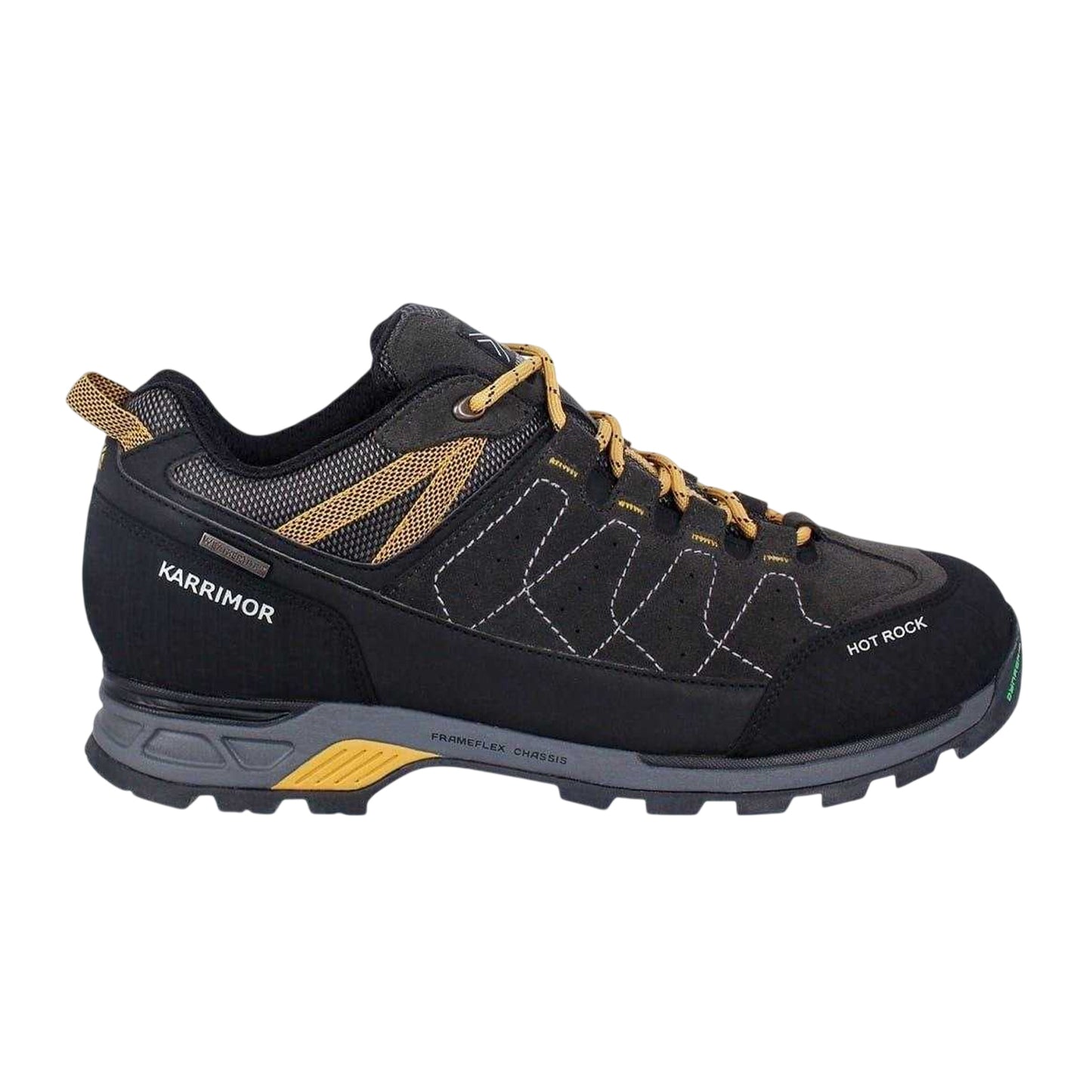 Charcoal-Yellow - Front - Karrimor Mens Hot Rock Flat Walking Shoes