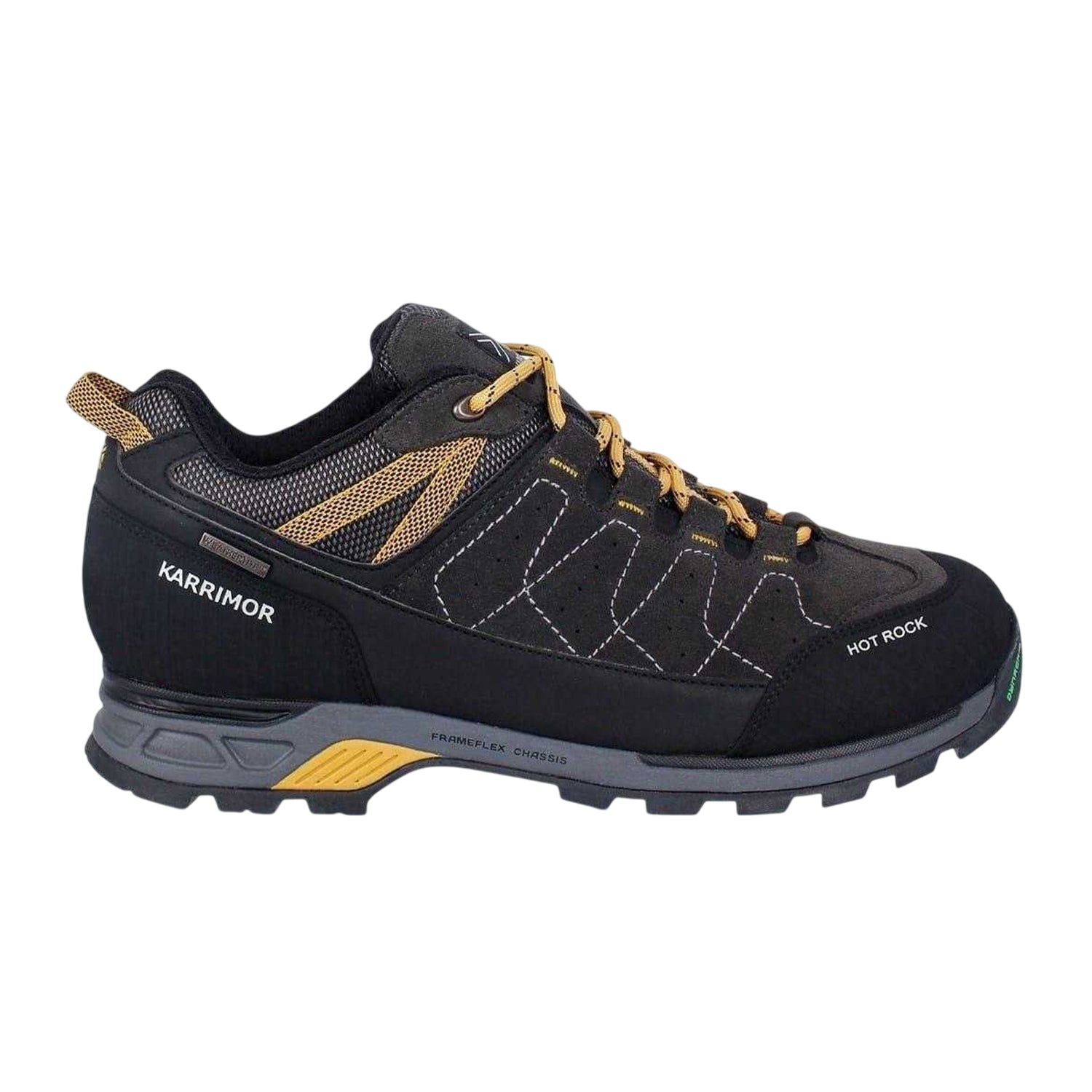 Charcoal-Yellow - Front - Karrimor Mens Hot Rock Flat Walking Shoes