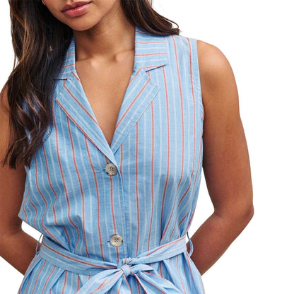 Blue - Side - Nobody´s Child Womens-Ladies Quinn Striped Sleeveless Waistcoat