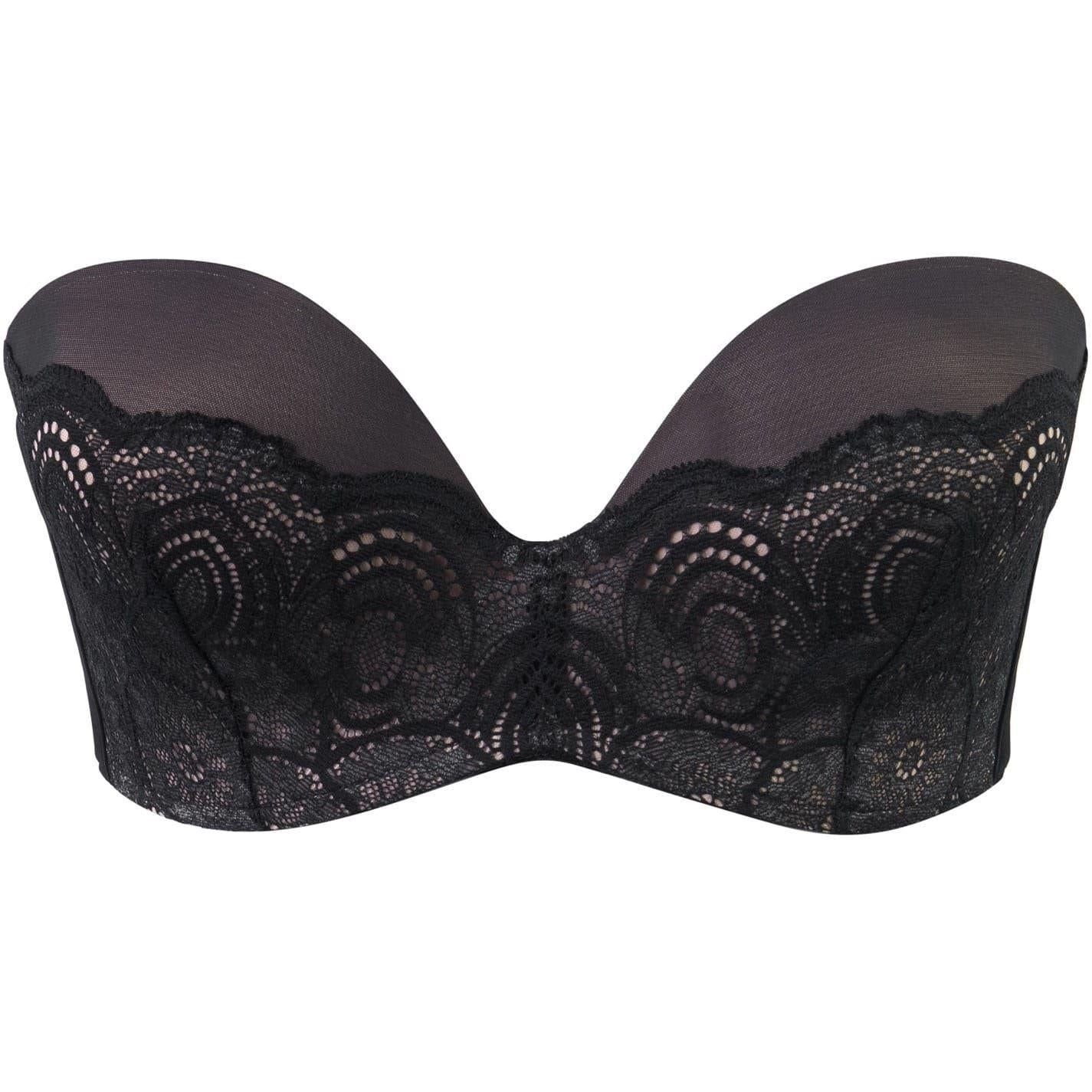Black - Front - Wonderbra Womens-Ladies Glamour Strapless Bra