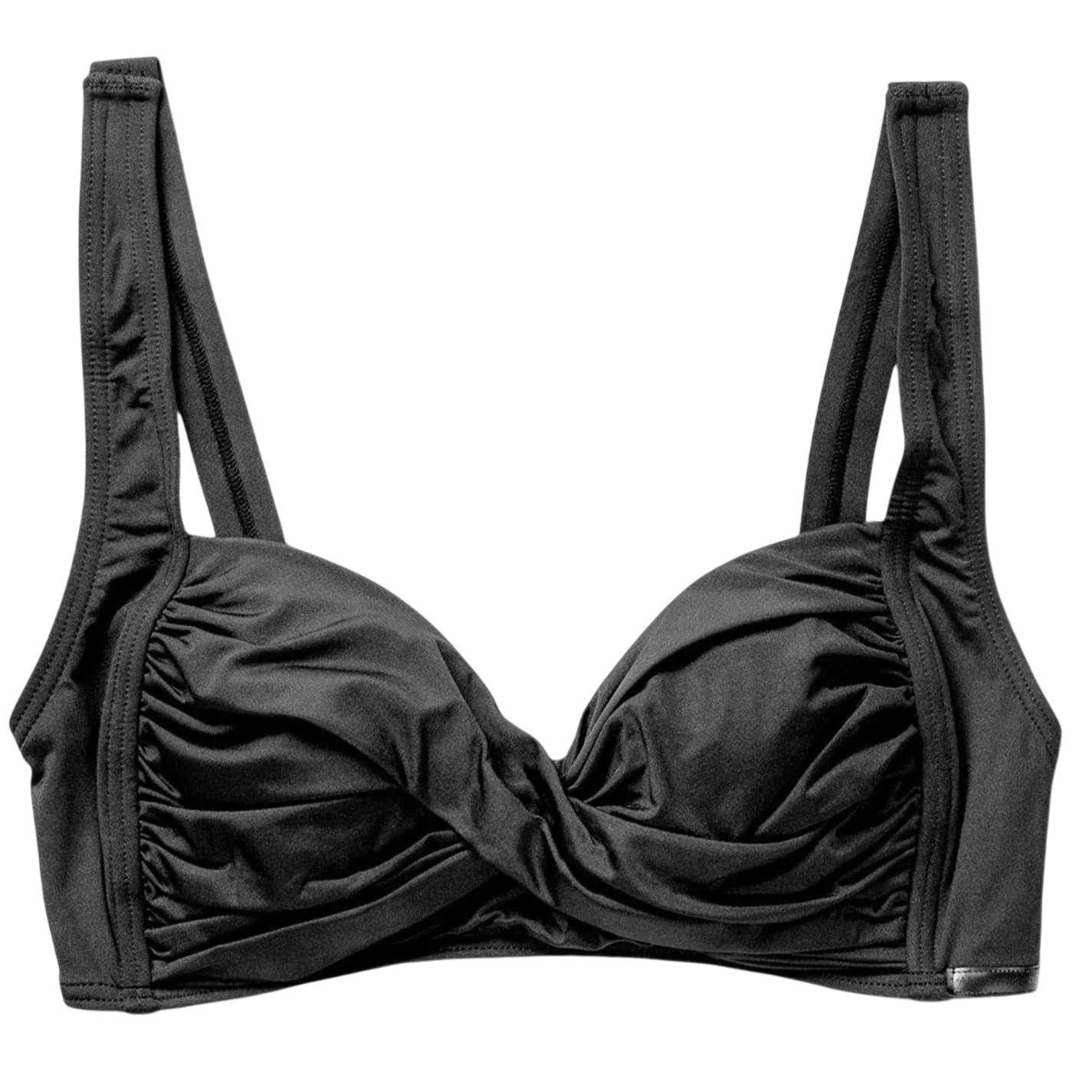 Black - Front - Panos Emporio Womens-Ladies Athena Twist Bikini Top